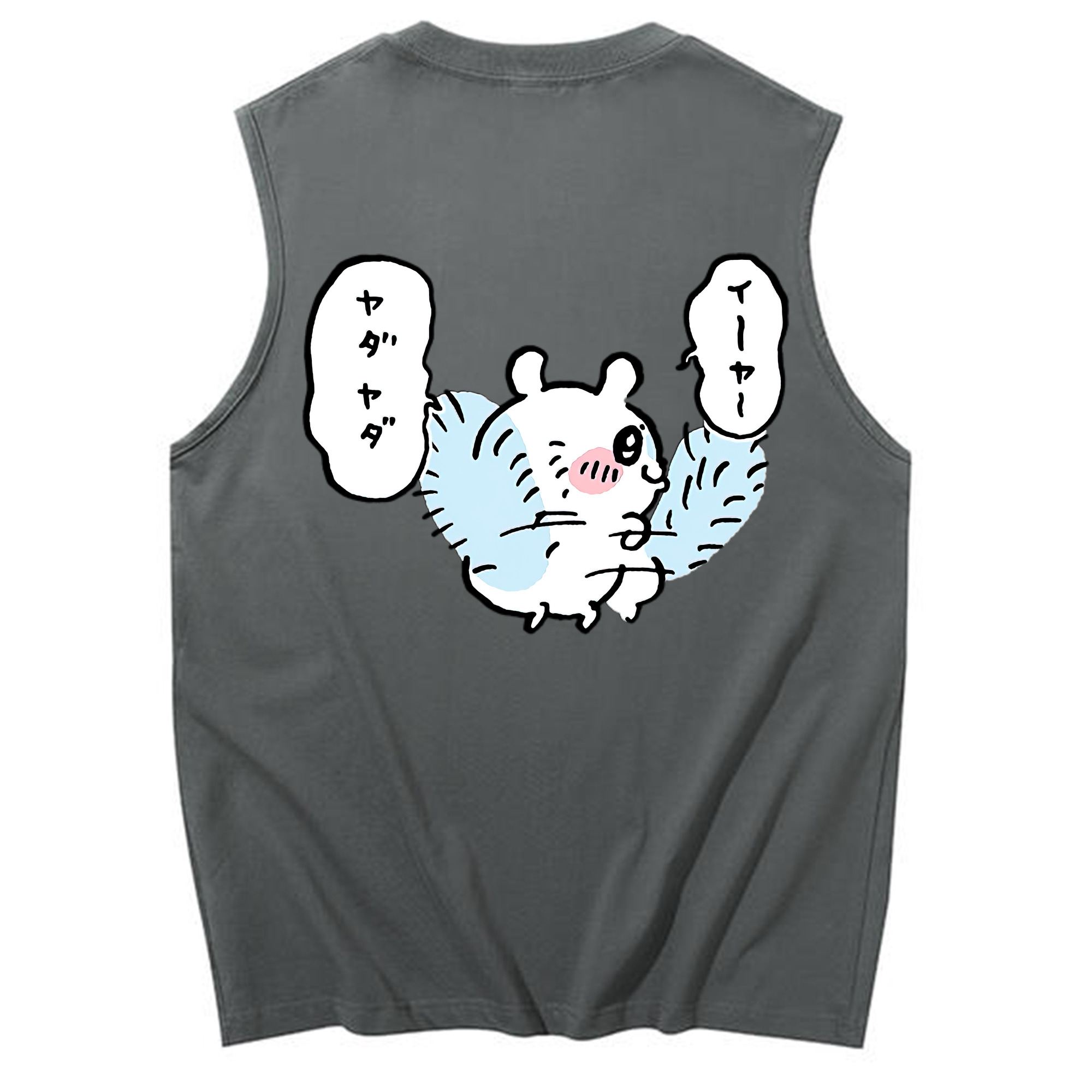 （画像用） ちいかわ モモンガ Chii-kawa Momonga コットン100％タンクトップ（背面プリント）
